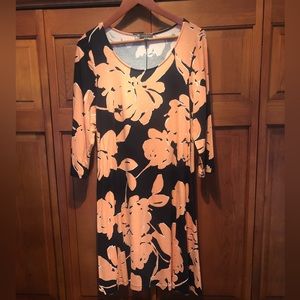 The Limited Black and Orange Casual Dress